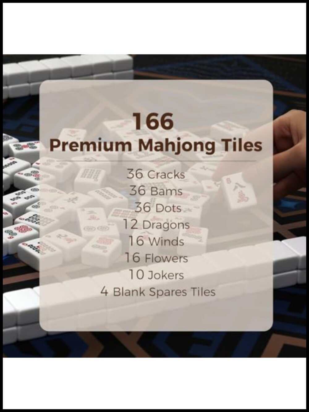 Complete American Mahjong Set with Melamine Tiles, Racks, and Carrying Bag - Picture 4 of 6